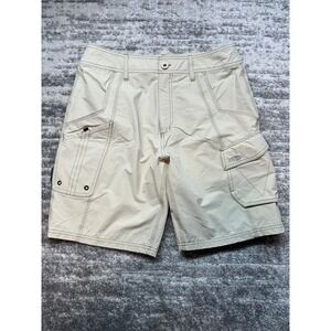AFTCO Cargo Shorts Mens 32 Tan Fishing Tactical Stretch Utility Hiking